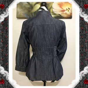 Attention Pleated Back Self Tied Waist Blazer